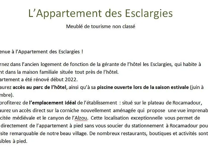 L'Appartement Des Esclargies