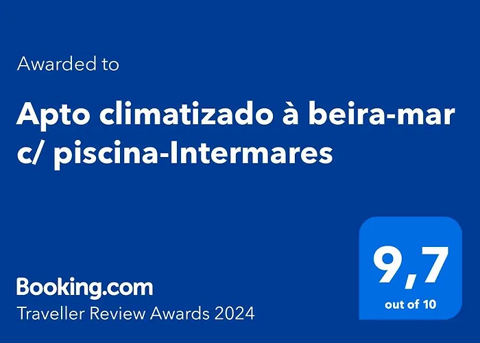 Apto climatizado à beira-mar c/ piscina-Intermares