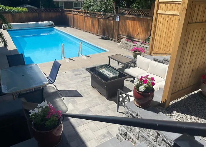 Bright Poolside Walkout Two Bedroom Basement Suite In The Okanagan