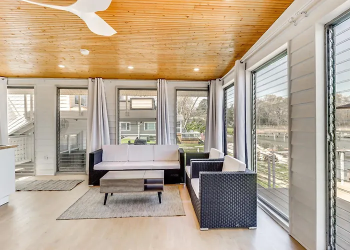 White Sail On The Potomac - Coastal Modern