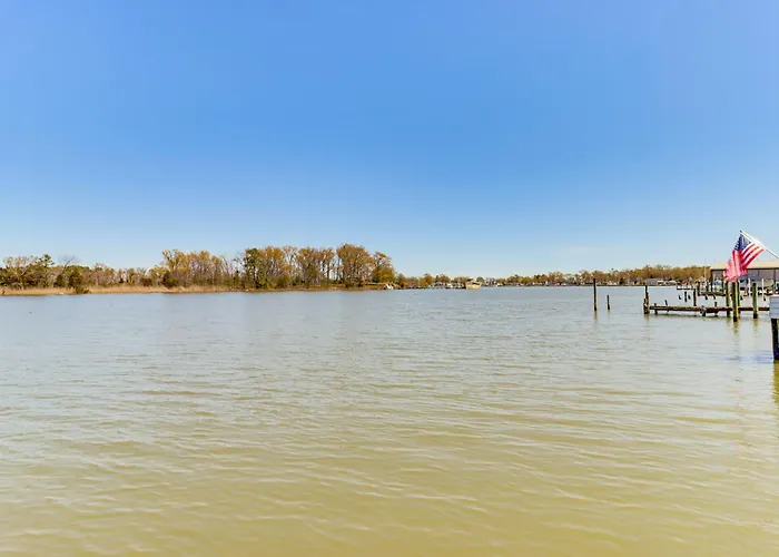 White Sail On The Potomac - Coastal Modern