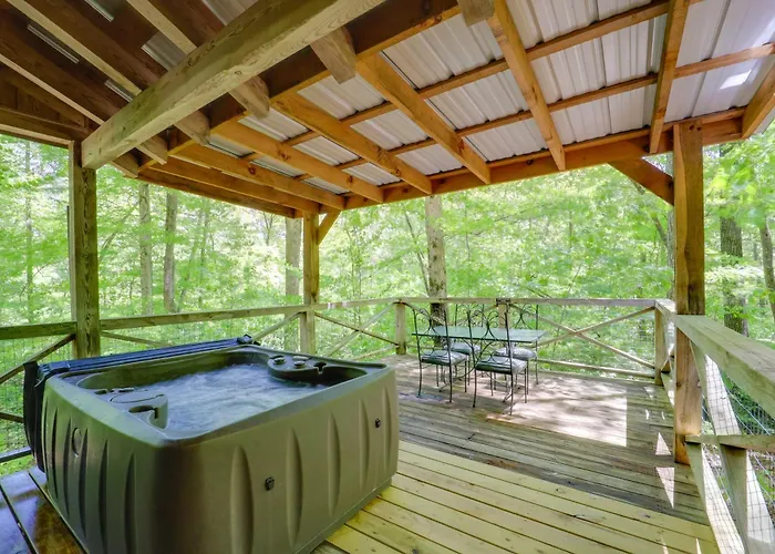 All-Season Sunroom + Hot Tub: Marion Cabin Retreat