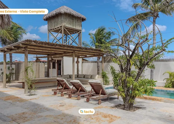Casa KitePirosca, quartos com vista mar em Fortim