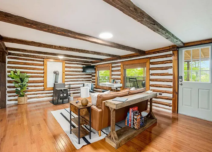 Modernized Log Cabin W Hot Tub Fire Pit & Views
