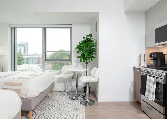 Luxury Studio King Bed Gym Near Mit Harvard