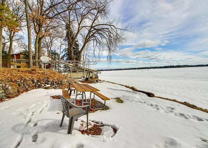 Boat Dock & Fire Pit: Waterfront Home In Crosslake