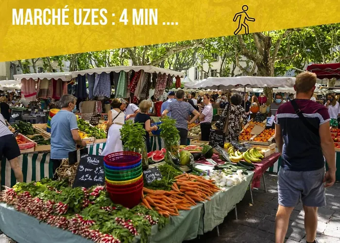 Ulysse, Appartement Spacieux Au Centre Historique D'Uzes En Rez-De-Chaussee Avec Exterieur, Proche Parking Des Marroniers
