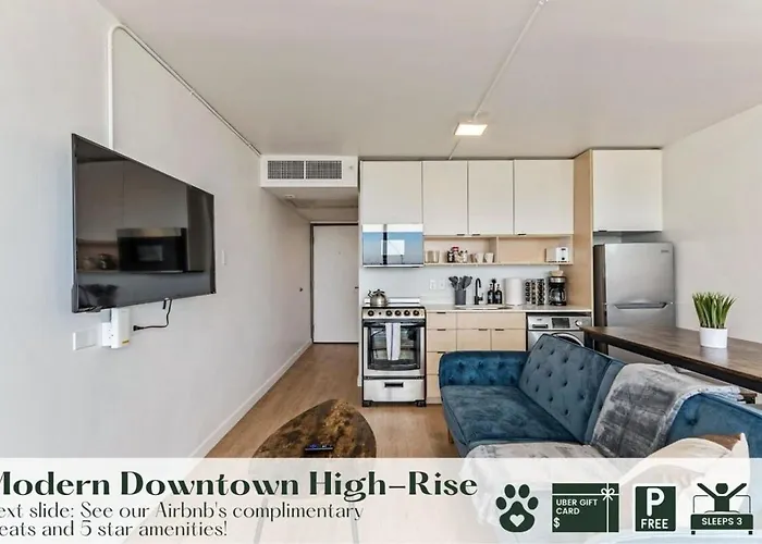 Modern Downtown High Rise Gym Free Pkg