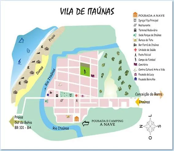 Suíte casal em Itaúnas - No Centro da Vila