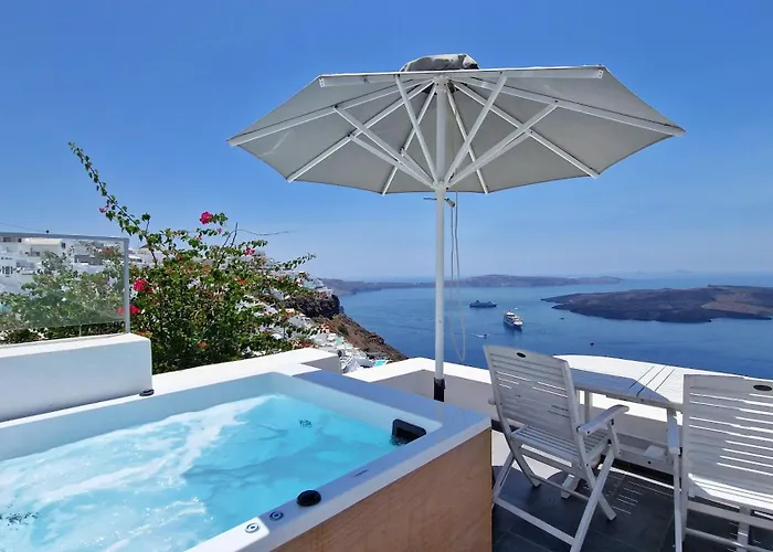 Karpimo Horizon - Caldera Sunset View - Private Hot Tub - Firostefani