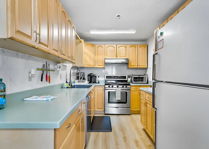 Apartment #2 With Large Kitchen Across The Street From The Beach