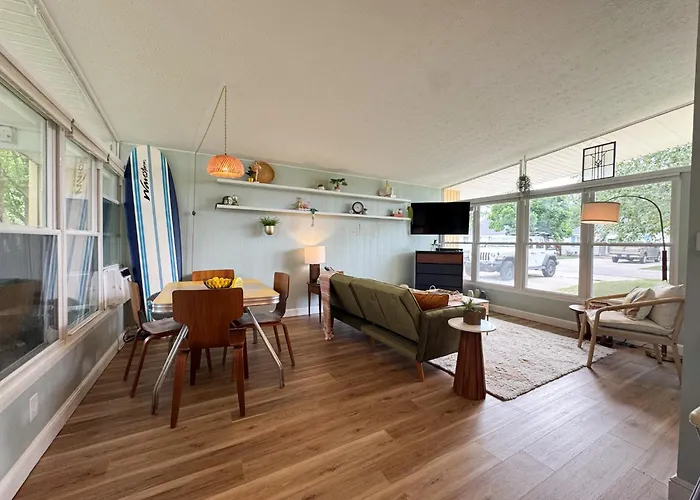Mid-Century Modern Themed Home With Outdoor Hot Tub