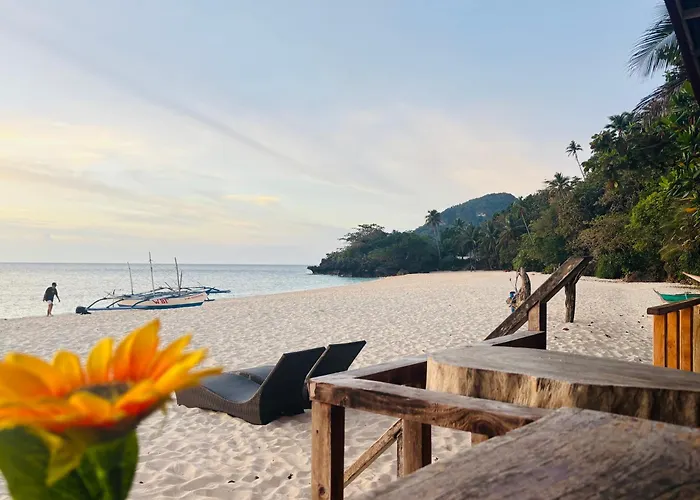 White Beach Front And Cottages