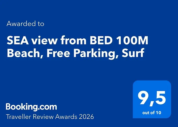 Sea View From Bed 100M Beach, Free Parking, Surf