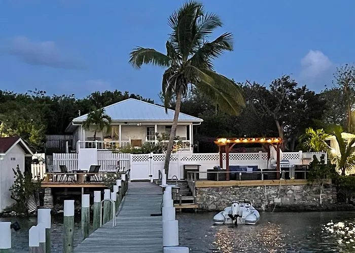 Easy Breezy - Waterfront Beach Bungalow With 150 Foot Dock On Guana Cay And Waterside Pergola