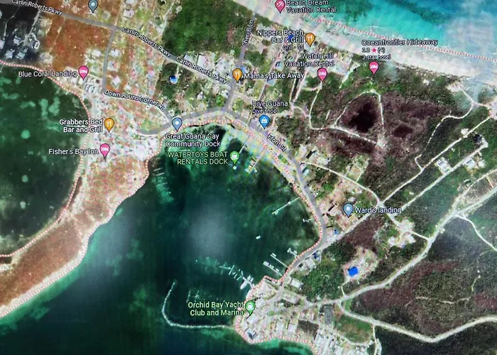 Easy Breezy - Waterfront Beach Bungalow With 150 Foot Dock On Guana Cay And Waterside Pergola