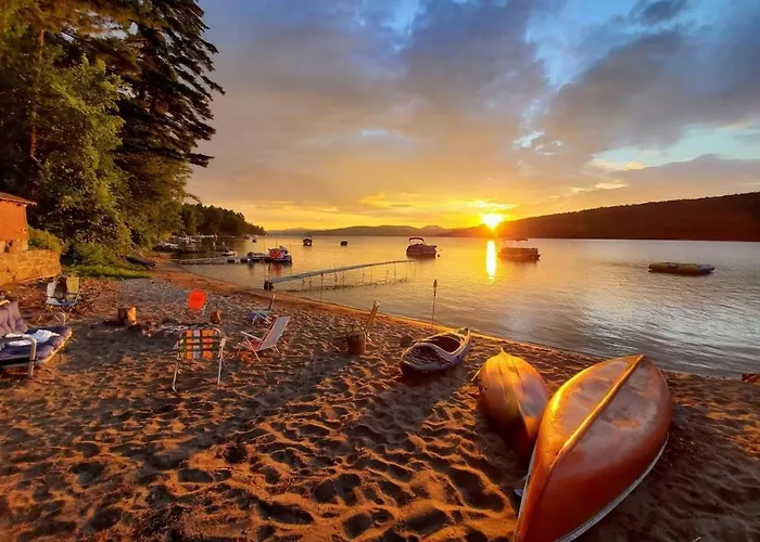 Yellow Pine Lake House Adk Schroon Private Beach