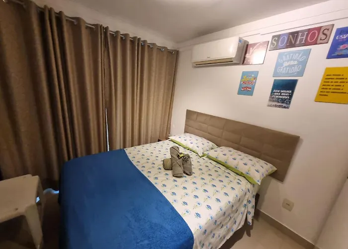 Confortável Flat com vista parcial do mar de Intermares
