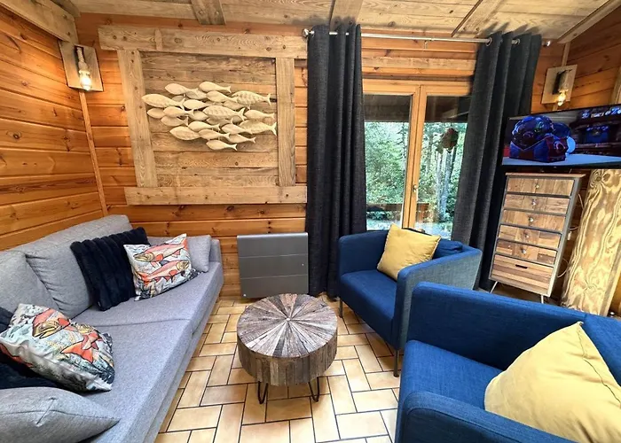 Le Fishing Lodge Chalet En Bois Avec Bain Nordique