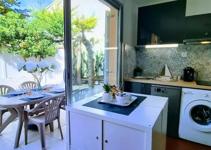 Le Marine Rez De Jardin Direct Plage Parking Prive Climatise