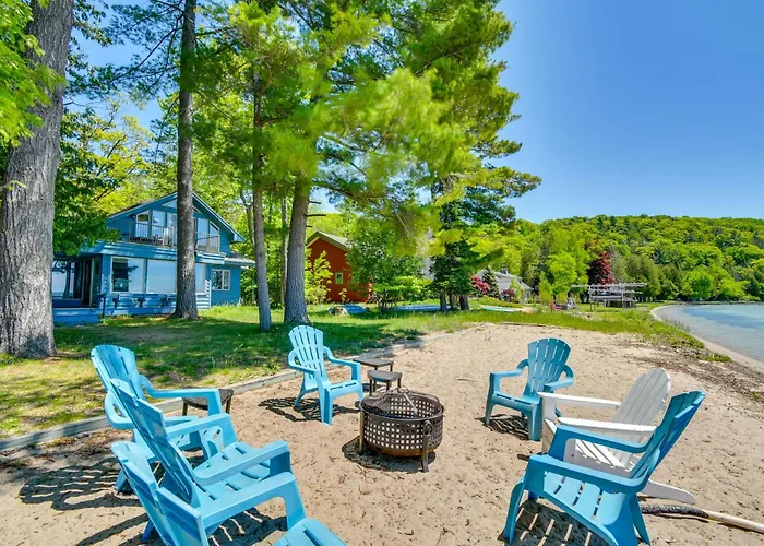 Large Glen Lake Retreat: Private Beach & Deck