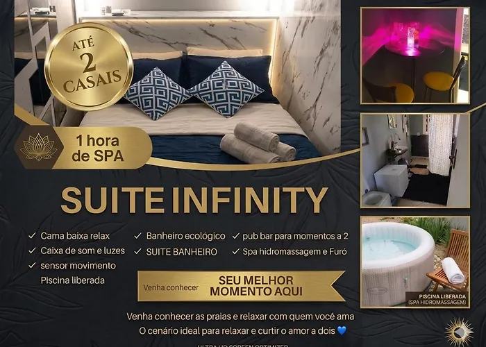 Suíte Infinity, Ar, Piscina, Spa, Wi-Fi, Eco WC