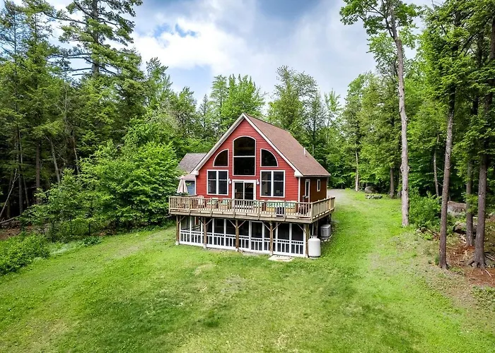 Stunning Cabin Surrounded By Trees And Fire Pit Provided In Bowerbank, Maine