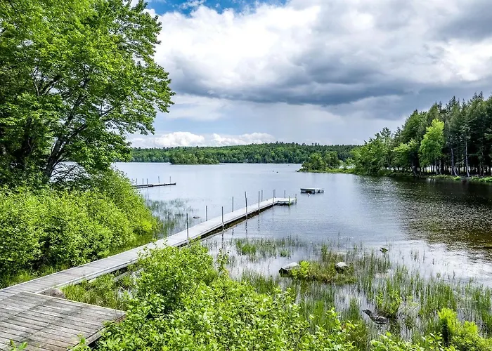 Stunning Cabin Surrounded By Trees And Fire Pit Provided In Bowerbank, Maine