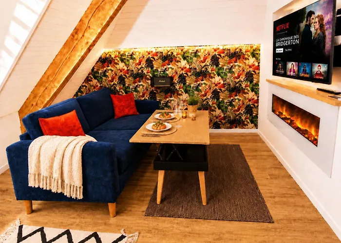 Mrodbnb - Appart Neuf - Apercu Mer - 25M Plage & Resto - Cine - Cheminee - Popcorn