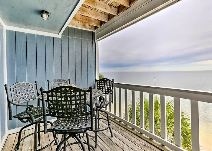 Waterfront Escape W/ Balcony On Shell Point Beach!
