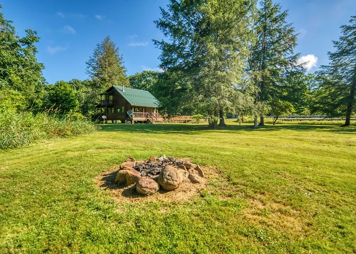 Scenic Log Cabin With Fire Pit & Stocked Creek!