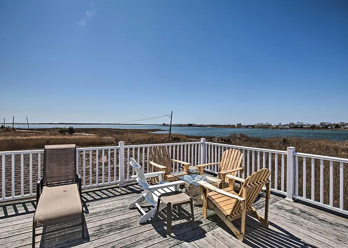 Waterfront Home W/ Large Deck & Dock On Narrow Bay