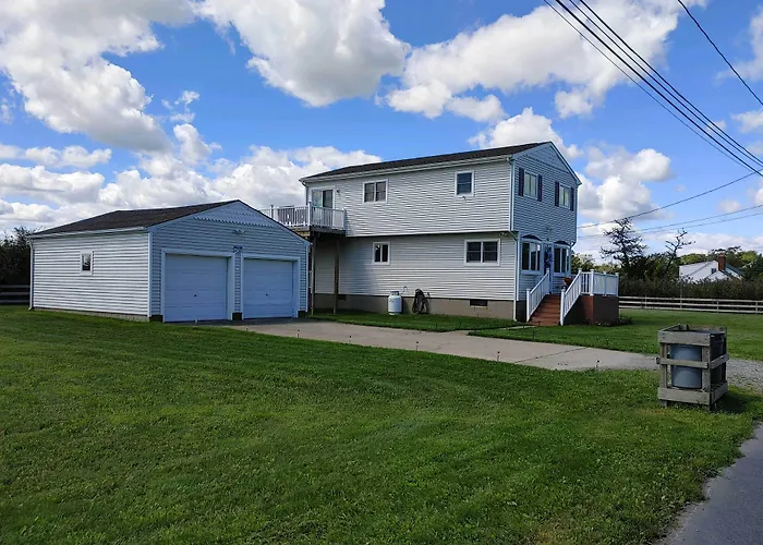 Waterfront Home W/ Large Deck & Dock On Narrow Bay