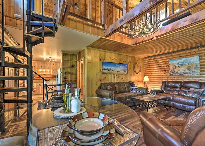 Alpine Adventures: Cozy Log Cabin W/ Deck & Views!