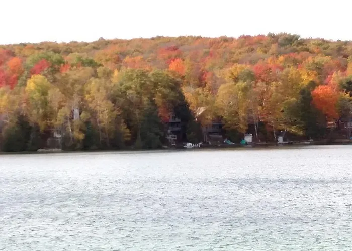 Log Cottage On Blue Lake