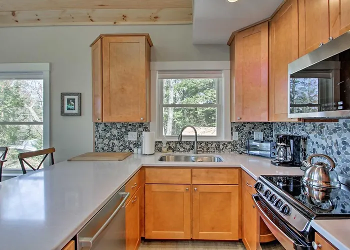 Lakefront Meredith Home: Private Beach & Fire Pit!